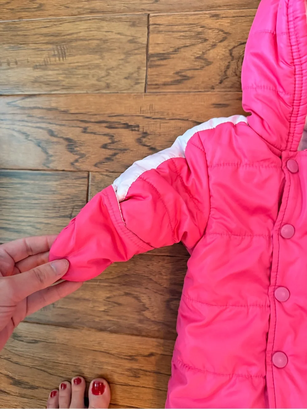 Old Navy Bright Pink Hooded Infant One-Piece Snowsuit